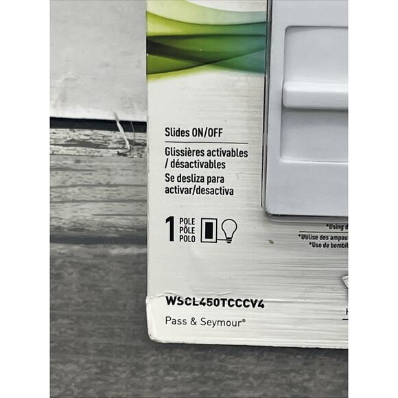 Legrand Pass & Seymour Wide Slide Dimmer Single Pole WSCL450TCCCV4. {9}. - Picture 3 of 16